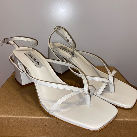 Steve Madden white heel sandals - Picture 1 of 5
